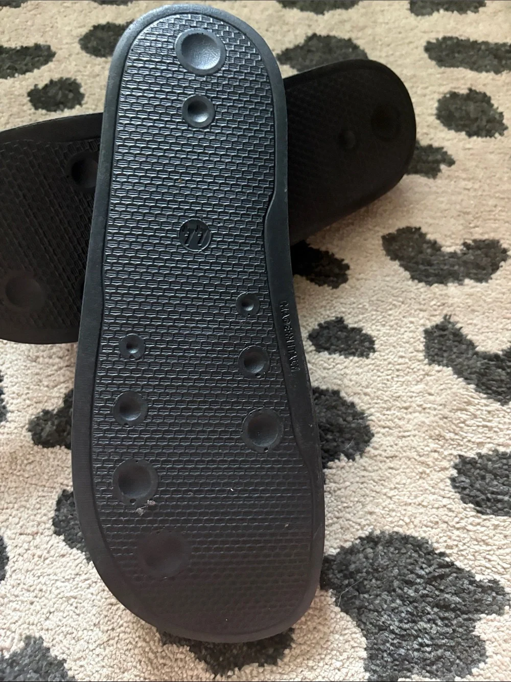Black Logo Slide Sandals - Unbranded